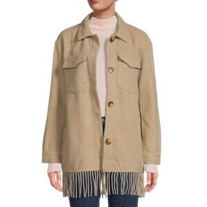 Laundry by Shelli Segal Fringe Trim Shacket